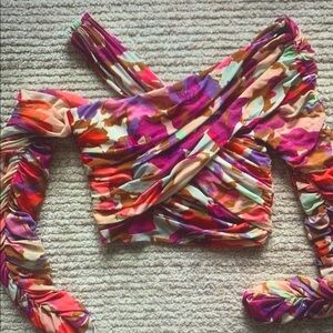 Colorful Off-Shoulder Women's Top